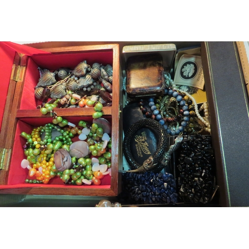 1350 - A box of mostly costume jewellery including necklaces, bracelets etc.