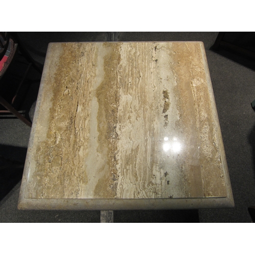 1093 - An Art Deco style marble coffee table with square base, 87cm square