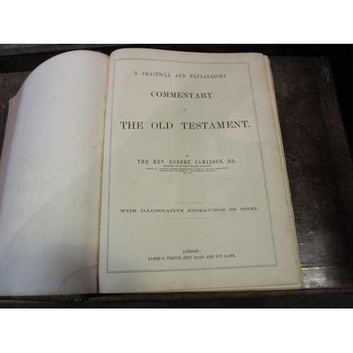 1125 - A Victorian family bible, black leather with gilt tooling, a/f   (E) £10-20