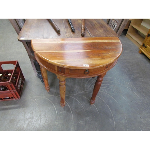 2182 - A mango wood demi lune side table