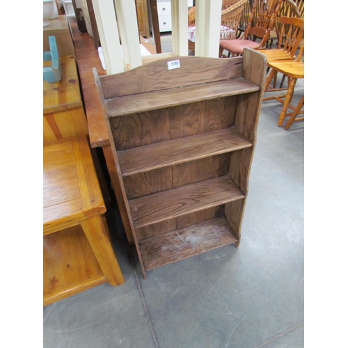 2183 - A stripped oak shelving unit