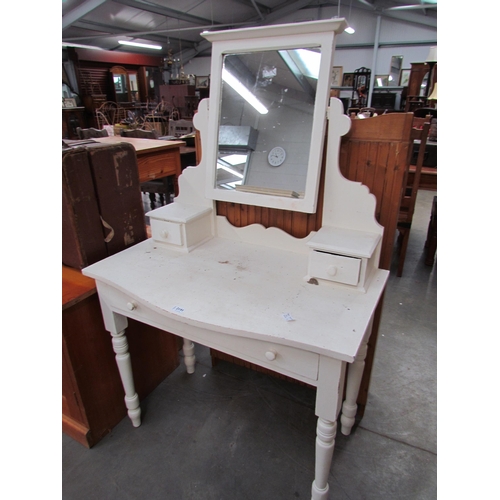 2191 - A Victorian painted pine dressing table with swing mirror