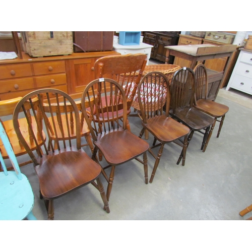 2204 - Five modern Windsor stick back chairs