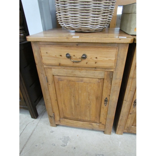 2206 - A rustic pine cupboard, the single drawer over single door