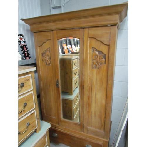 2232 - An Edwardian satinwood wardrobe