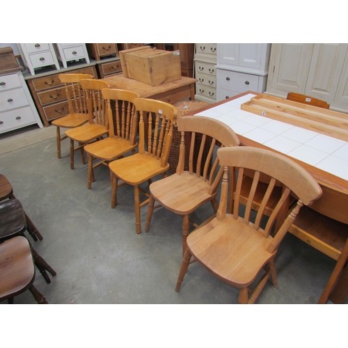 2238 - Six beech chairs (4+2)