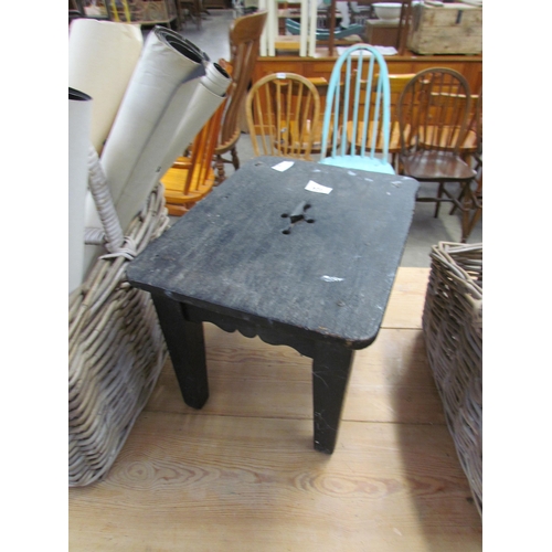 2241 - An Edwardian black painted mahogany stool