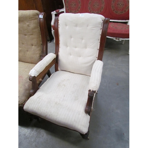 2254 - A William IV mahogany arm chair frame for recovering           (E) 30-40