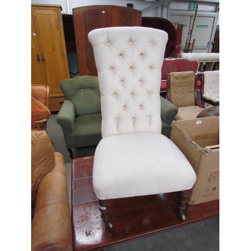 2259 - A Victorian nursing chair, recently reupholstered