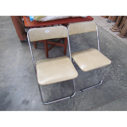 2267 - Three 1950's chrome folding chairs           (R) £0