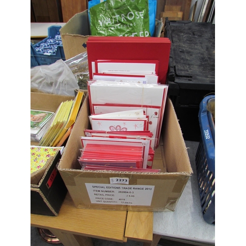 2273 - A box of ex-shop stock of Valentine and Wedding cards           (R) £10