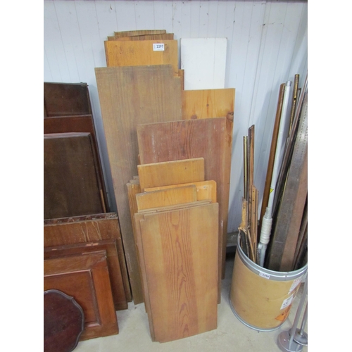 2297 - A quantity of pine boards and shelving