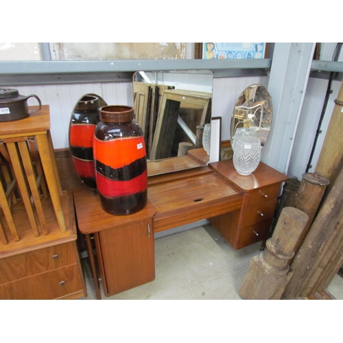 2314 - A 1970's teak Austinsuite dressing table with three mirrors           (R) £100