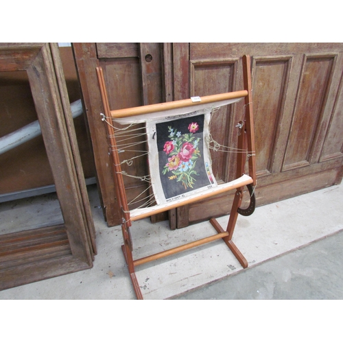 2318 - Two gilt frames and a needle point easel with two paintings