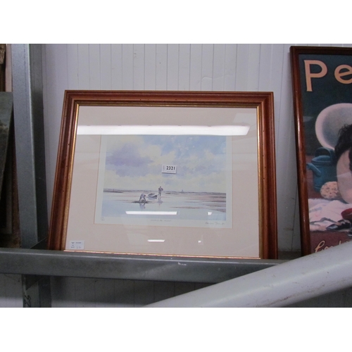 2321 - A pair of limited edition prints after Adrian Taunton including 'Working the Mussels', framed and gl... 