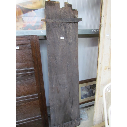 2323 - An 18th Century oak door or cart flap, scorched