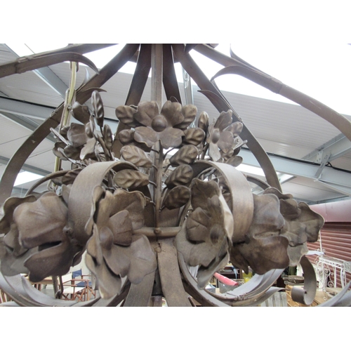 2005 - A wrought iron electrolier with acanthus leaf design            (R) £140