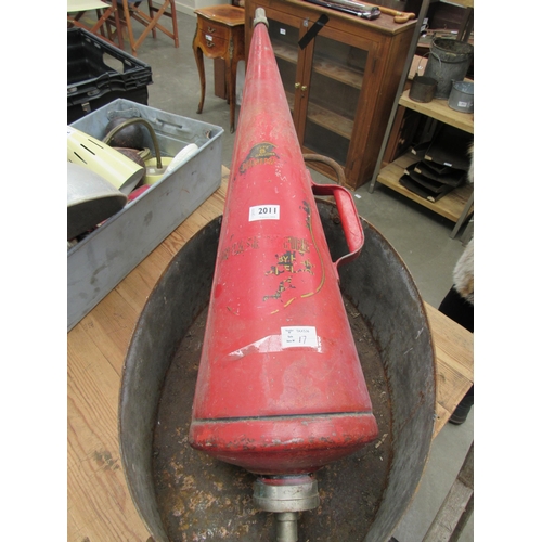 2011 - A vintage cone shaped fire extinguisher