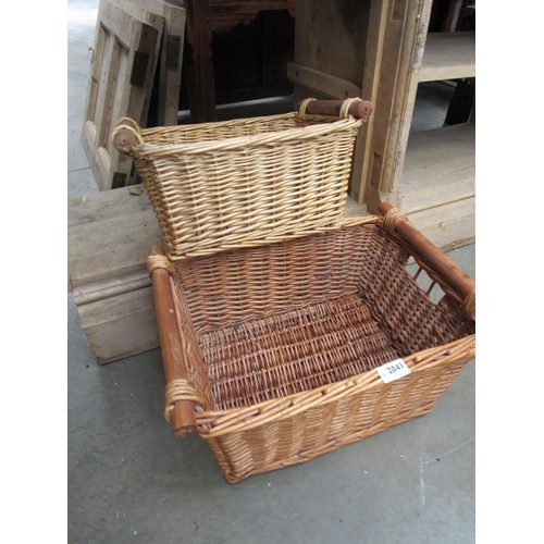 2041 - Two wicker fitting baskets