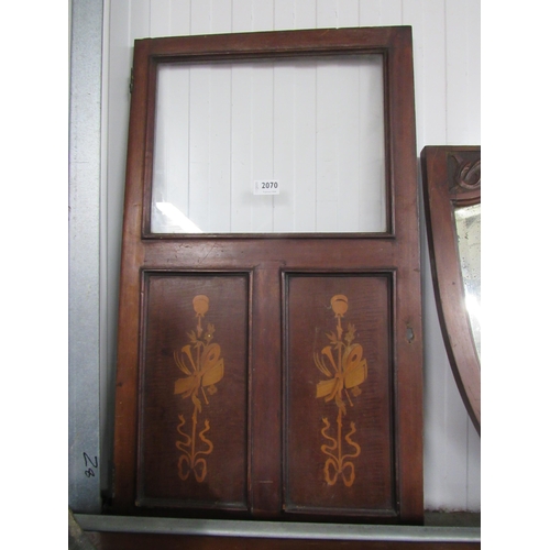 2070 - A late 19th Century marquetry inlaid cabinet door