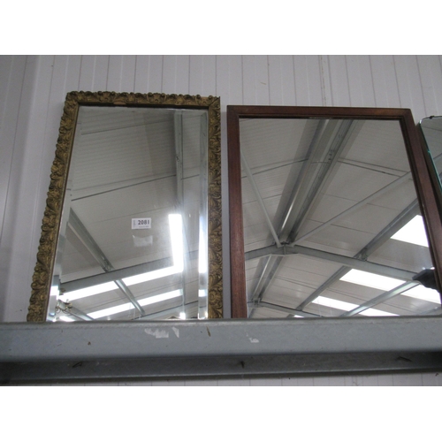 2081 - An ornate gilt framed mirror plus a mahogany mirror (2)             (R) £15