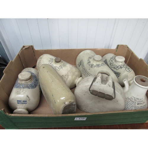 2101 - A box of Victorian ceramic Doultons foot warmers