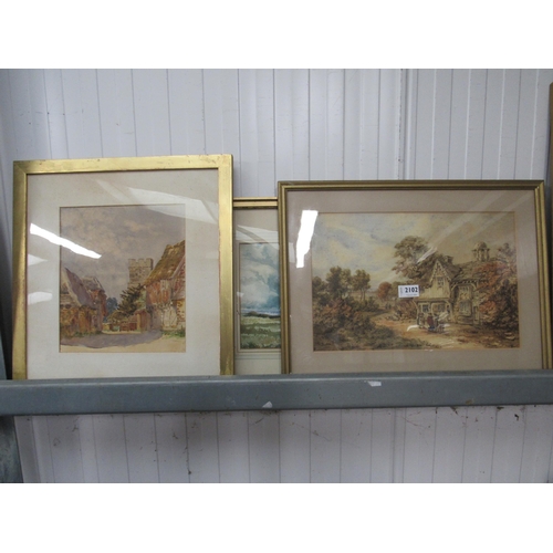 2102 - Three gilt framed watercolours