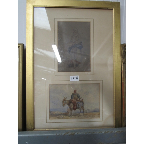 2103 - Two Victorian watercolours mounted and framed as one       (E) £15-20