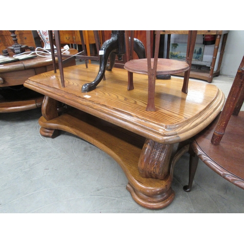 2117 - An oak two tier coffee table