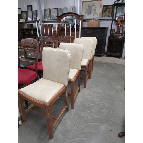 2128 - Four Art Deco walnut chairs