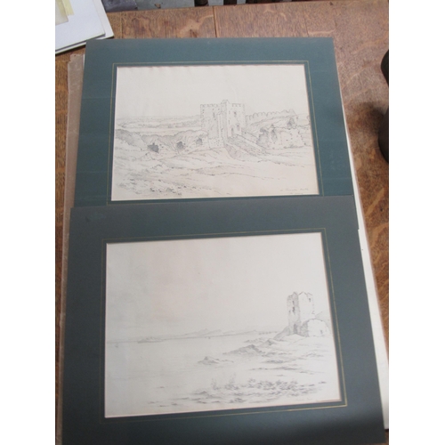 2138 - A bundle of pictures and prints including a Victorian watercolour by C V Fielding 1757 - 1855       ... 