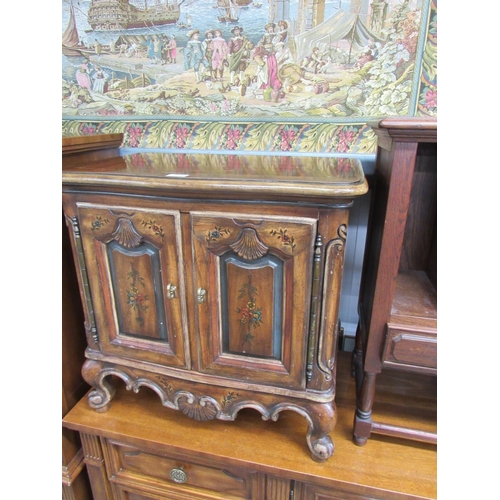 2162 - A pair of French hand painted bedside cupboards