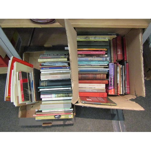 1155 - Two boxes of books relating to Sheffield & environs, mainly local history, social history, industry,... 