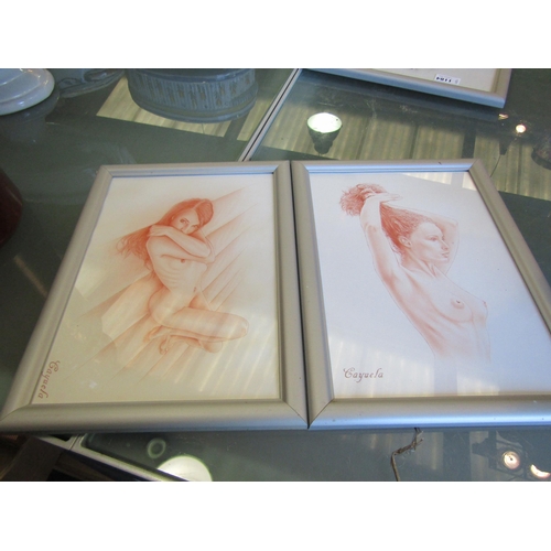 1184 - 'Cayuela' - Three framed and glazed female nude pictures, each with certificates of authenticity fro... 