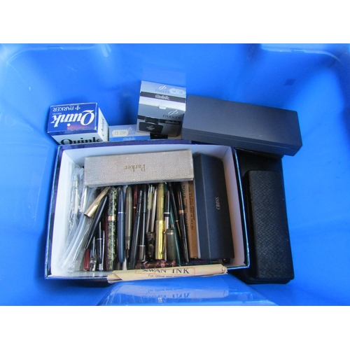 1193 - A large quantity of pens, pencils and associated including cartridges, nibs, leads etc.