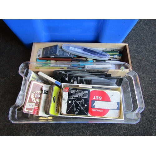 1193 - A large quantity of pens, pencils and associated including cartridges, nibs, leads etc.