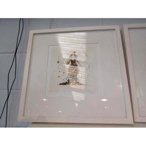 1368 - LIZZI STEVENS (XX-XXI): A set of three mixed media works of fairies, framed and glazed, pencil signe... 