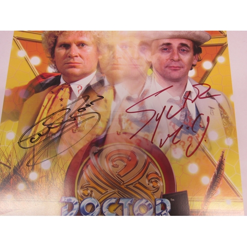 5008 - A Doctor Who Regeneration A4 promotional picture signed by Colin Baker and Sylvester McCoy and a Doc... 