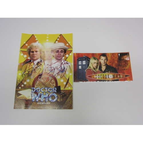 5008 - A Doctor Who Regeneration A4 promotional picture signed by Colin Baker and Sylvester McCoy and a Doc... 