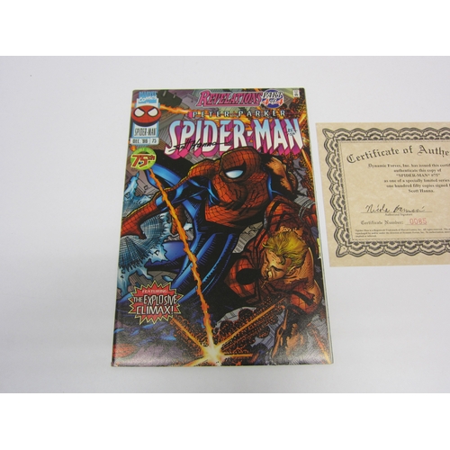 5019 - Marvel Comics 'Peter Parker: Spider-Man' #75 double sized 75th issue, cover hand signed by Scott Han... 