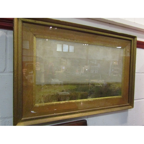 1024 - A pastel of broadland scene, signed indistinctly lower-right, framed and glazed, 34cm x 59.5cm