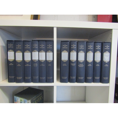 1494 - Folio Society 'A History of England' 12 volumes, various authors, uniform original navy blue cloth g... 