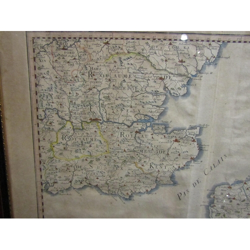 4041 - A French map by S.Sanson, Paris, depicting Kent, Essex, Sussex, English Channel, France and Belgian ... 