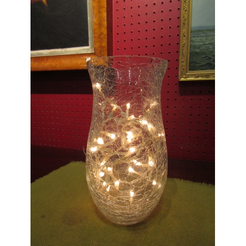 4026 - A crackle glass vase lamp   (C)