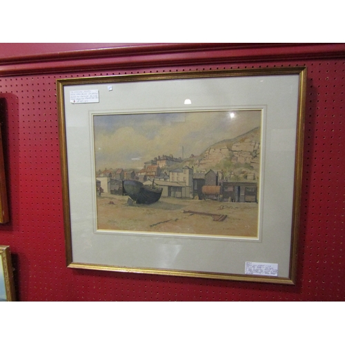 4030 - FRANCIS IVES NAYLOR S.G.A:  Watercolour depicting Hastings beach and foreshore, signed lower right. ... 