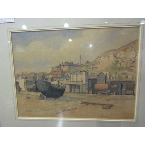 4030 - FRANCIS IVES NAYLOR S.G.A:  Watercolour depicting Hastings beach and foreshore, signed lower right. ... 