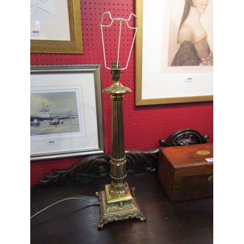 4047 - A cast metal table lamp of column form