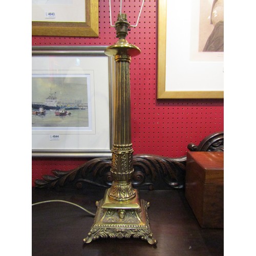 4047 - A cast metal table lamp of column form