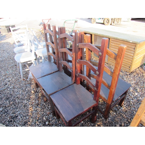 3234 - Six hardwood dining chairs     (E) £15-30