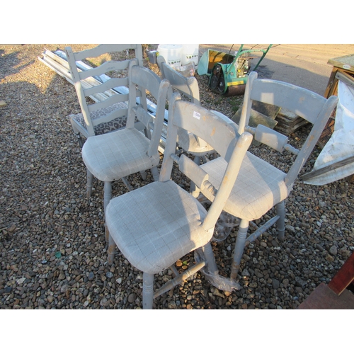 3235 - Four plus one turned leg dining chairs